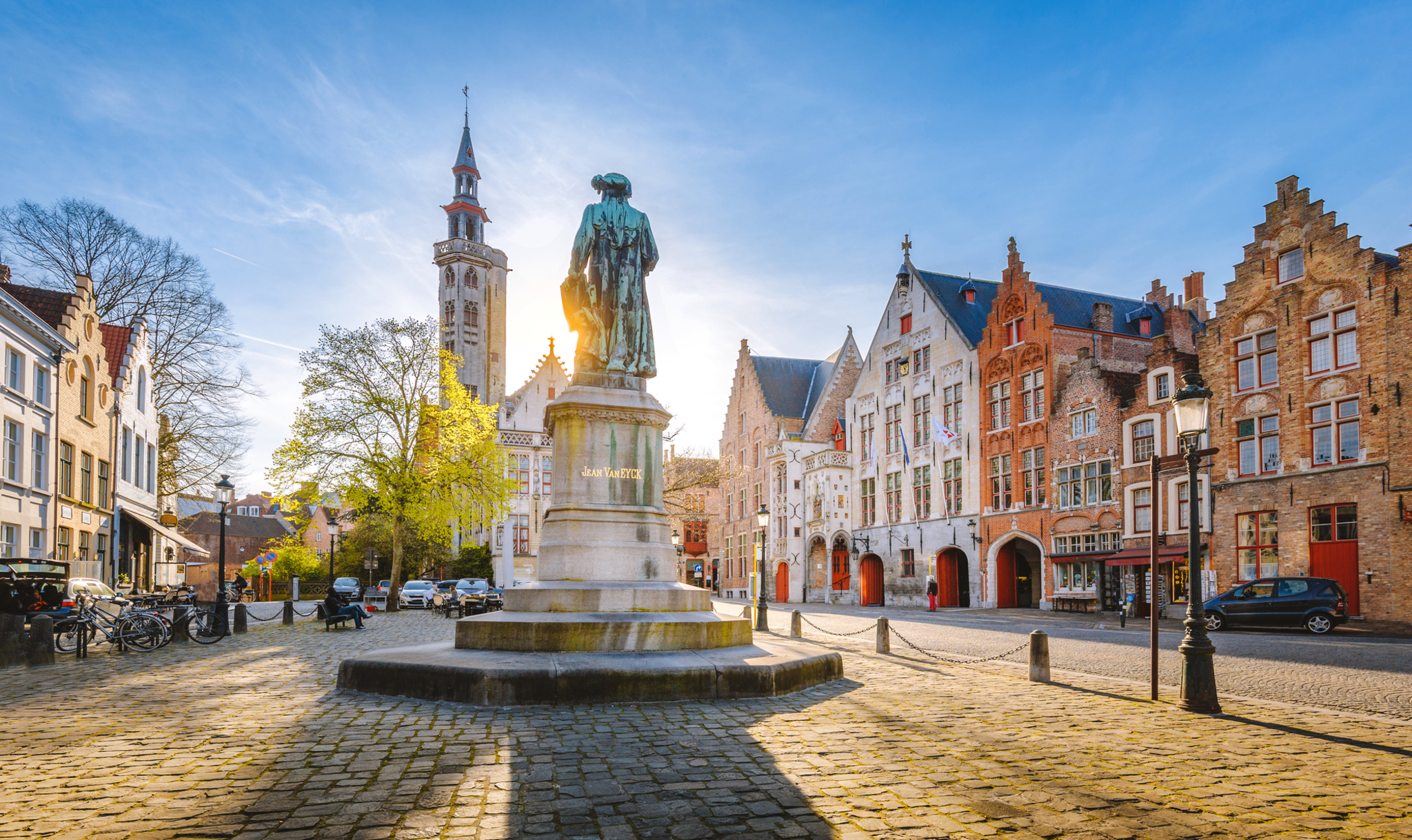 Jan-van-Eyck-Platz in Brügge, Belgien Jan-van-Eyck-Platz in Brügge, Belgien Bild